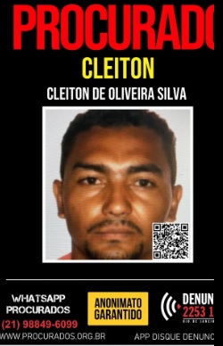 Cleiton de Oliveira Silva é considerado foragido da Justiça/Divulgação / Portal dos Procurados