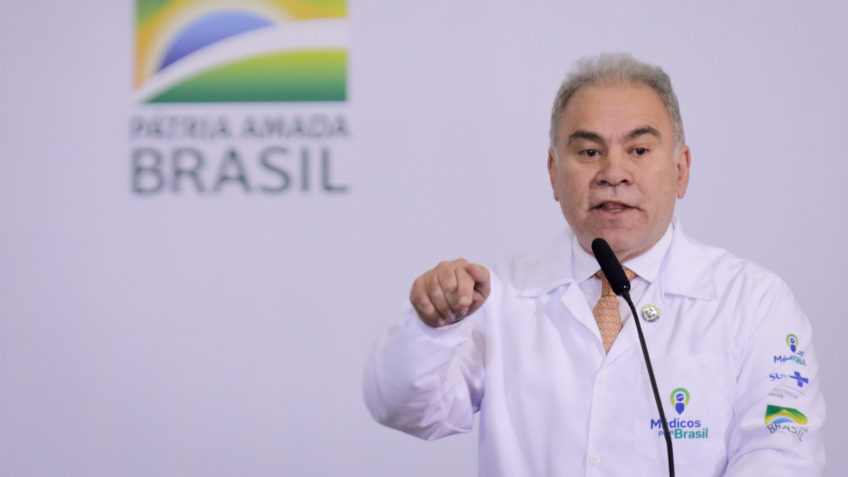 O ministro da Saúde, Marcelo Queiroga, durante o lançamento do projeto