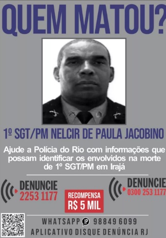 Nelcir de Paula Jacobino foi atingido com um tiro na cabeça/Divulgação