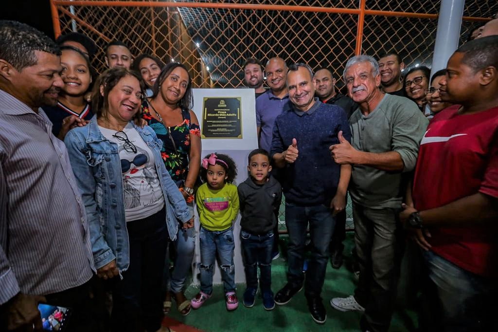 O prefeito Waguinho inaugurou a Praça Ricardo Dias Adolfo, no Parque dos Ferreiras/Rafael Barreto/PMBR