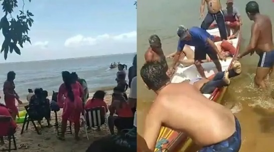 Corpos resgatados chegam a praia na Ilha de Cotijuba/Redes sociais/Reprodução